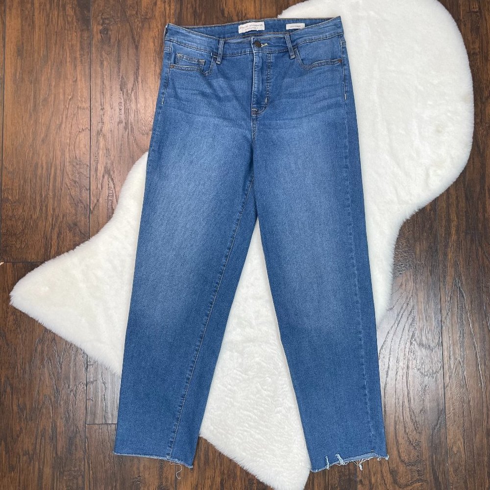 Social Standard Jeans 10 Slim Straight Blue Medium Wash High-Rise Stretch Womens